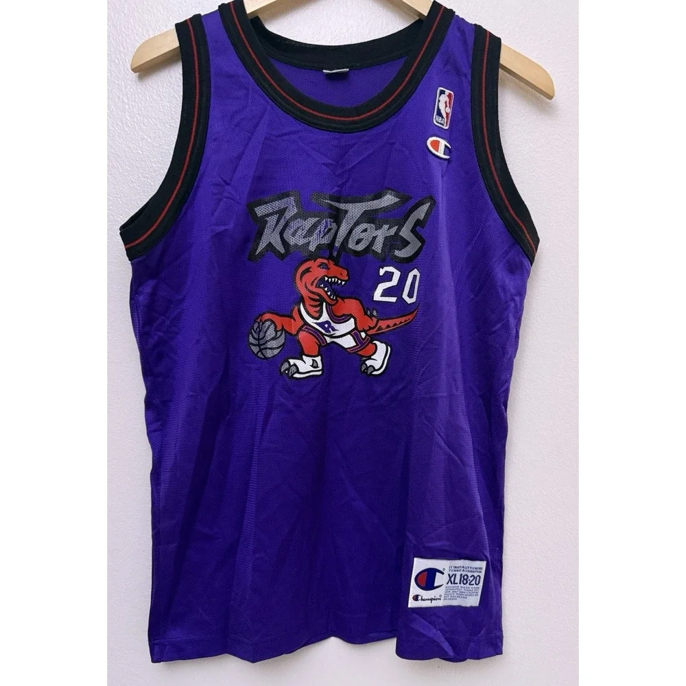 Vintage Champion NBA Toronto Raptors STOUDAMIRE #20 Jersey Purple Youth XL 18/20